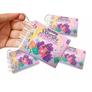 Mini Caderno de colorir 6x8cm Princesa Desastrada Caderninho chaveiro em Oferta na Shopee