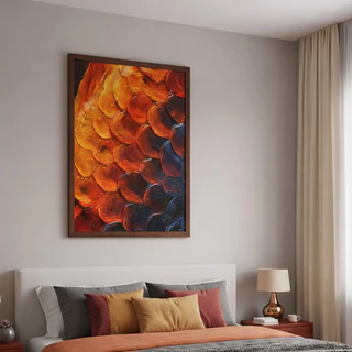 Quadro De Luxo Abstrato Escamas Coloridas Com Moldura em Oferta na Shopee