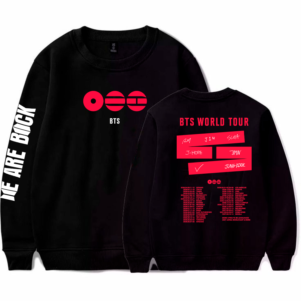 Blusa Moletom Gola Careca Feminino Bts World Tour Autografo Sogs