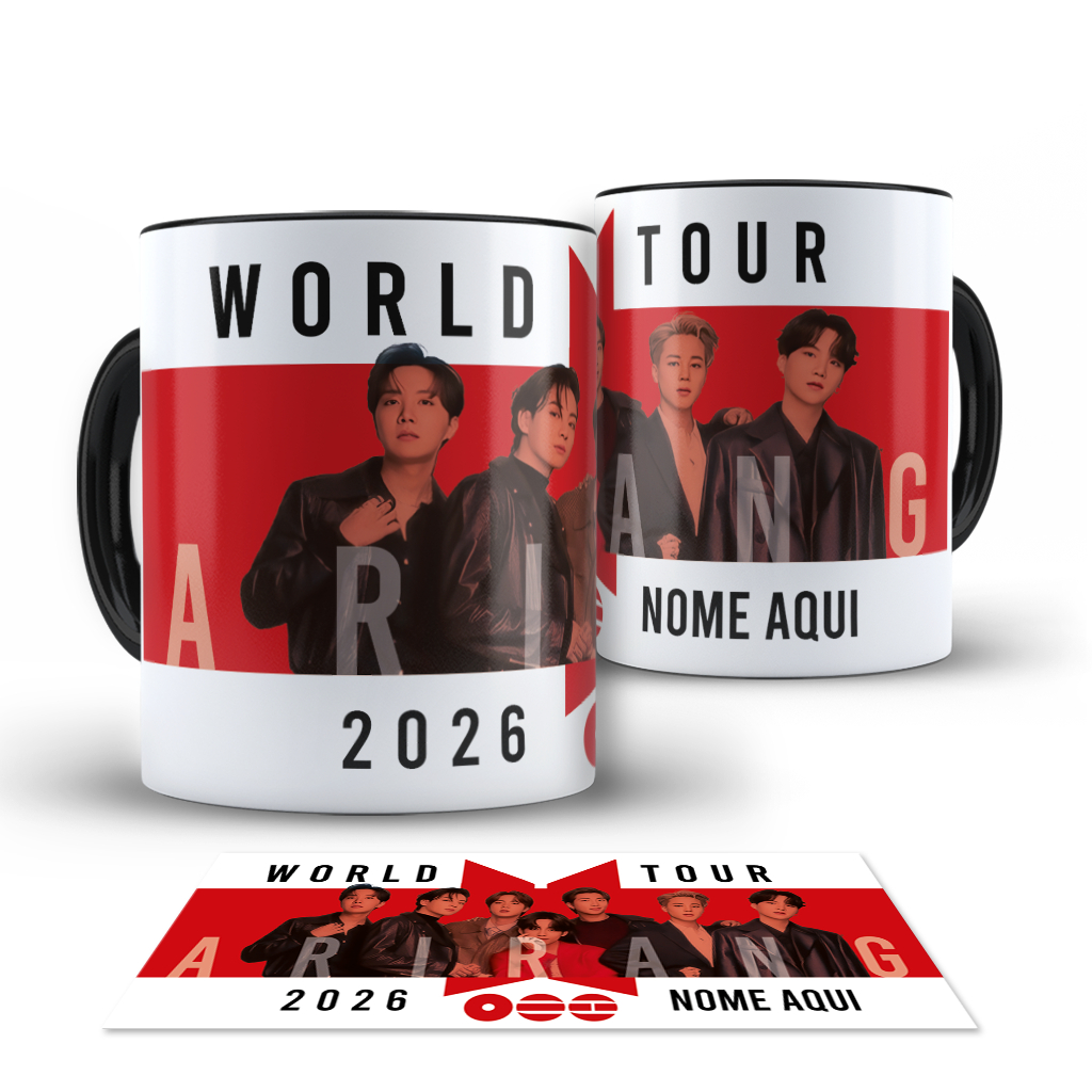Caneca BTS World Tour 2026 Arirang com Nome Personalizado | Shopee