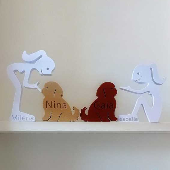 Escultura Decorativa Pet com Nome Personalizado - Gato ou Cachorro