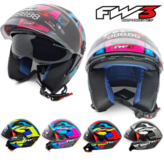 Capacete Aberto Fw3 X Open Up Fox Cores Tamanhos C/ Oculos em Oferta na Shopee