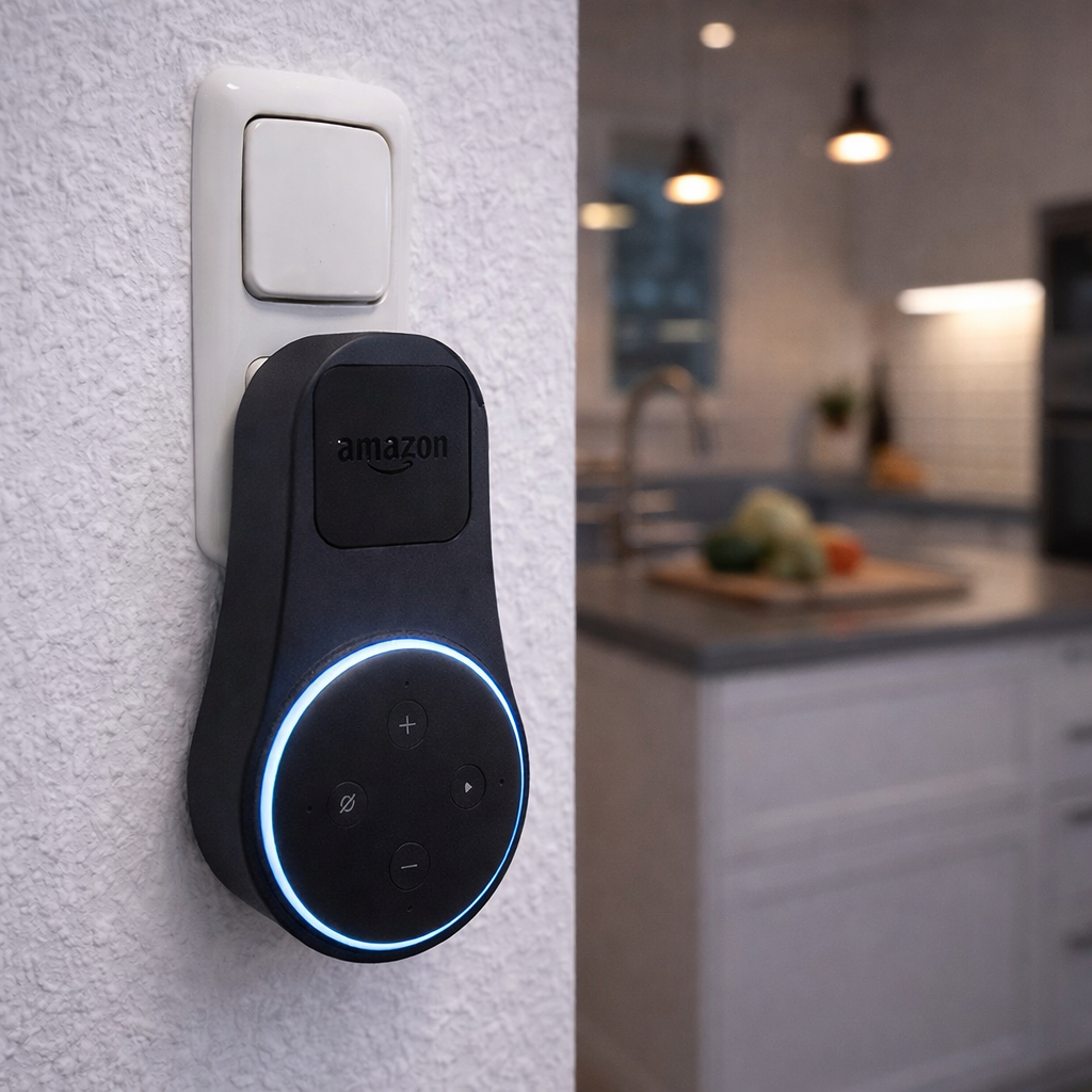 Suporte de Tomada para Echo Dot 3 Alexa Base 3D Encaixe Seguro