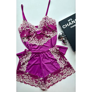 Baby doll Kesia rico em detalhes de renda pijama de dormir elegabte e confortavel em Oferta na Shopee