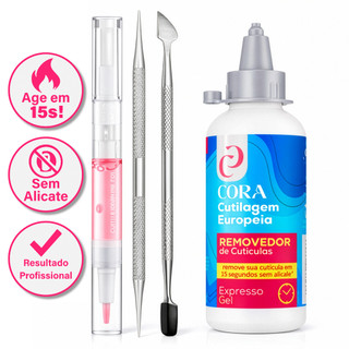 Kit removedor de cutículas em gel com espátula