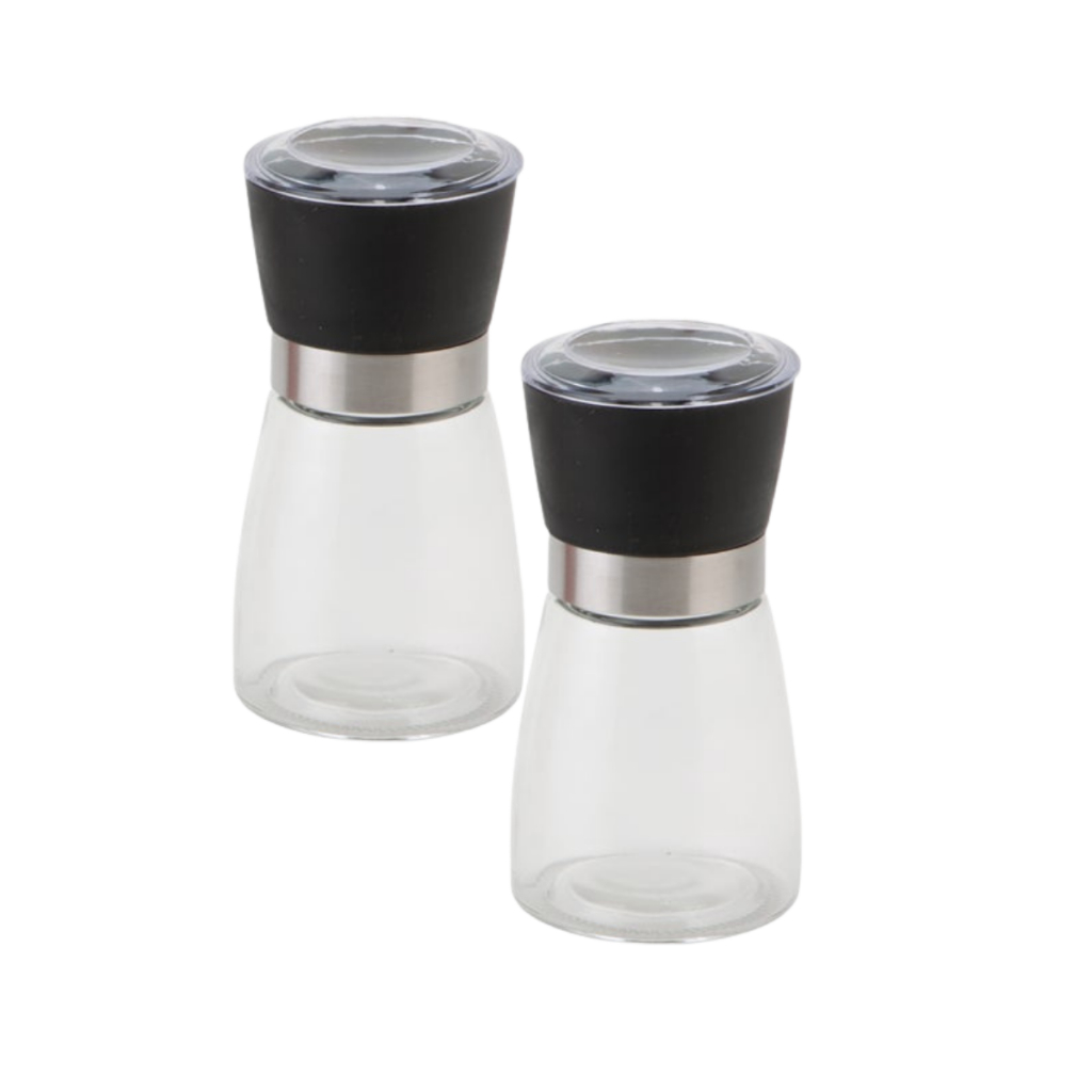 2 Unidades Moedor Triturador Manual Inox Vidro Especiarias T