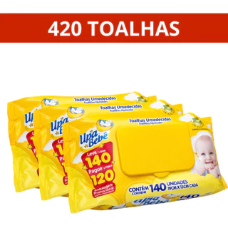 420 Toalhas Umedecidas 3 Pacotes Upa Bebê Promoção em Oferta na Shopee