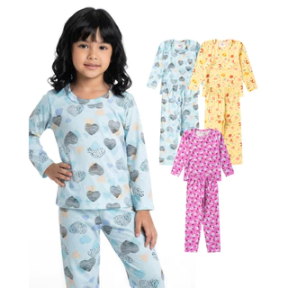 Pijama Longo Super Macio Inverno Para Meninas Roupa de Dormir Confortavel Para o Frio em Oferta na Shopee