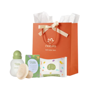 Kit Presente Mamãe e Bebê Natura Colônia 100ml + Sabonete 100g 02un + Lenço Umedecido 16un em Oferta na Shopee