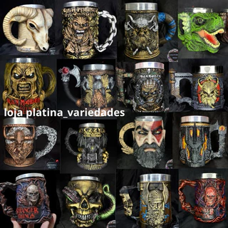 Variaçãoes de Canecas E Varinha Copos Caneca Boneco 3D Kratos God of War 3d Estátua 300ML Mais Barato