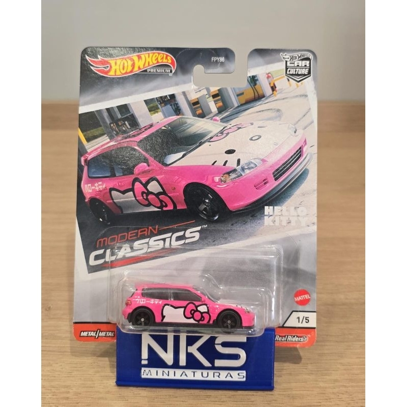 Hot Wheels Honda Civic EG Premium Hello Kitty Rosa | Shopee Brasil
