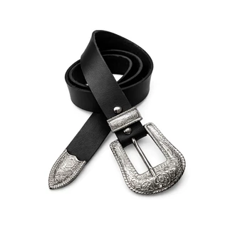 Cintos Femininos Estilo Country Boiadeira Vaqueijada Elegante Fivela Prata Couro Sintético Blogueira Ajustável - Rafaela