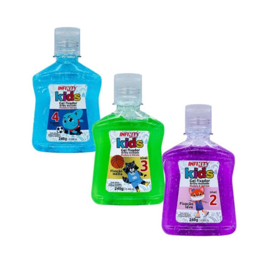 Gel de Cabelo Kids 240g INFINITY LOOKS HAIR – Uso Infantil +3 Anos ...