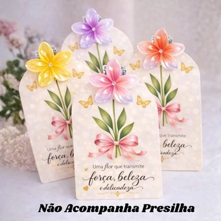 Card Dia da Mulher Personalizado | Lembrança Delicada e Encantadora | Não Acompanha Presilha | Card para presilha de 3cm