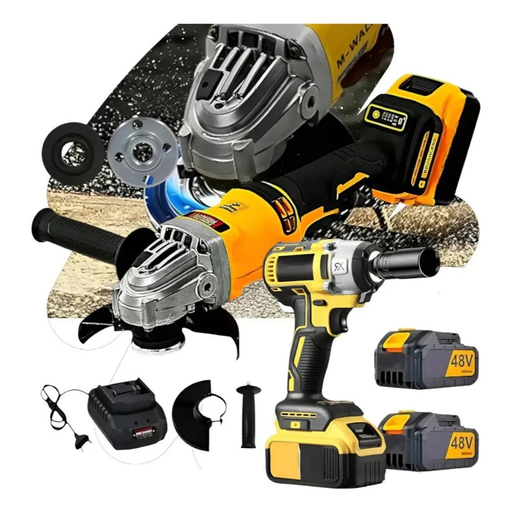 Kit Chave De Impacto E Esmerilhadeira 48v 2 Baterias Sh Tools | Shopee ...