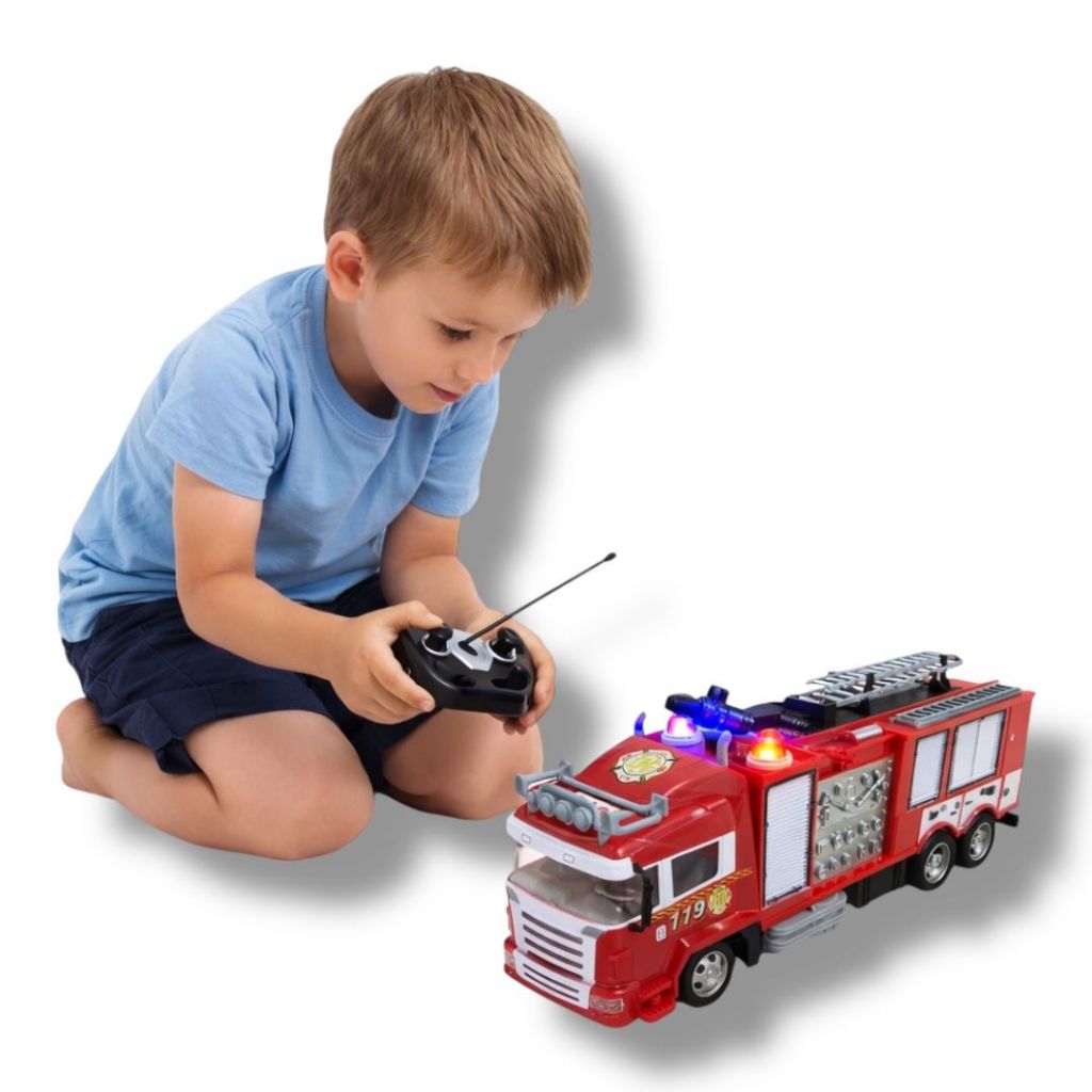 Caminhão de Bombeiro com Controle Remoto Luz e Som