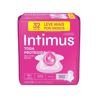 Absorvente Intimus Tripla Proteção Seca com Abas Fluxo Médio 32 Unidades em Oferta na Shopee