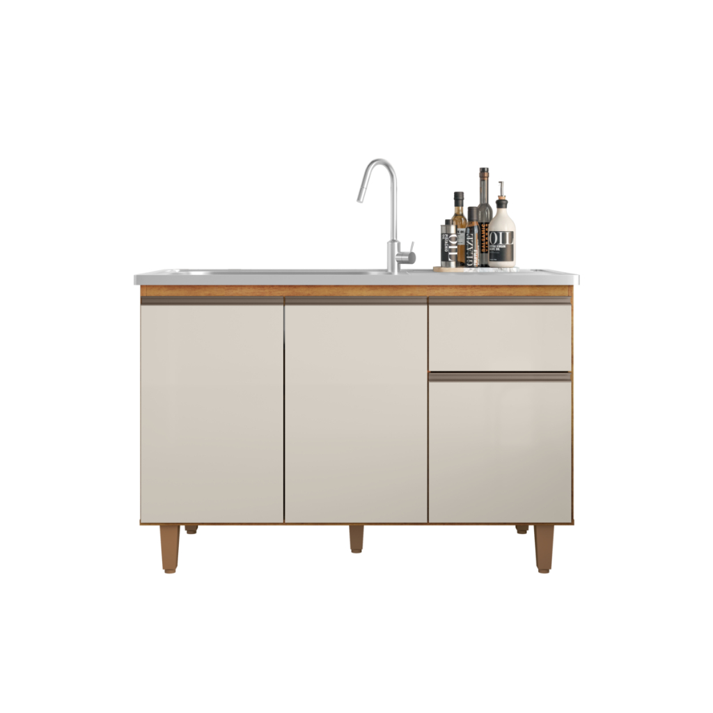 balcão armario gabinete sem tampo para pia 120cm cozinha