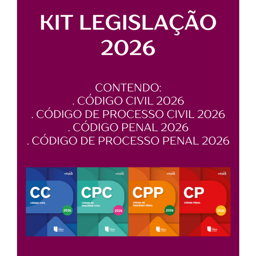 Livro Código Civil + Processo Civil + Código Penal + Processo Penal ...