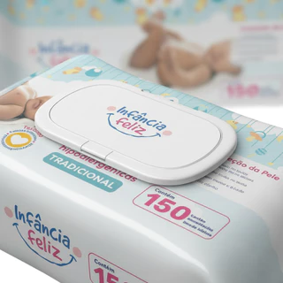 Kit 06 Pacotes Toalhas Umedecidas INFÂNCIA FELIZ 150 folhas - Produto Vegano 98% Água em Oferta na Shopee
