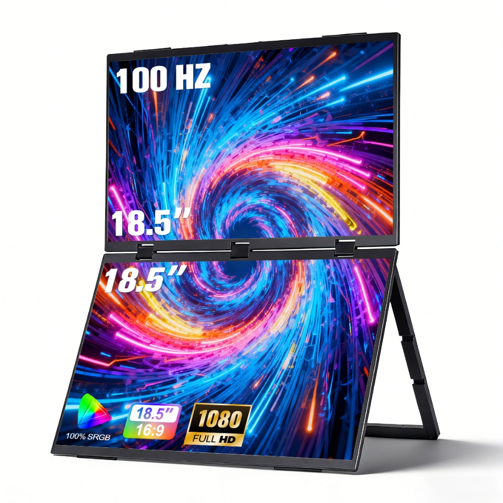 Monitor Portátil 18.5 Polegadas Mecolour Full HD Preto Tela Dupla HDMI ...
