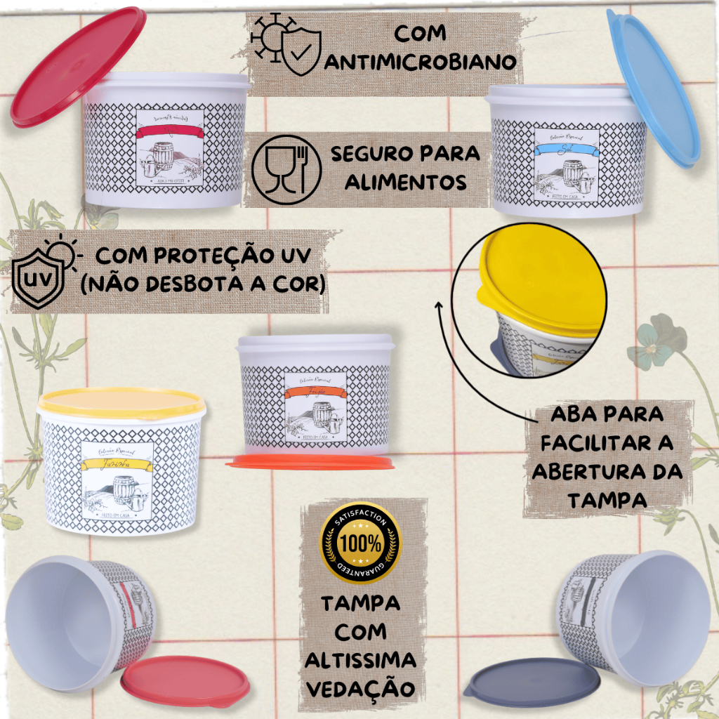 Kit Maria Potes Organizadores Herméticos BPA Free – Ideal para Despensa ...