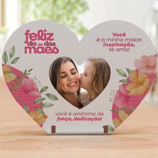 Lembrancinha Formato Coração Feliz Dia Das Mães Inspiração Mdf em Oferta na Shopee