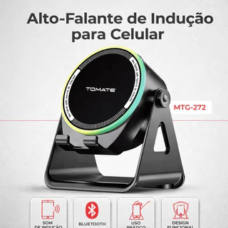 🔥🔊 Caixa de Som Por Indução Tomate MTG-272 🔊  Bluetooth • 5-8h Bateria • Suporte Celular em Oferta na Shopee