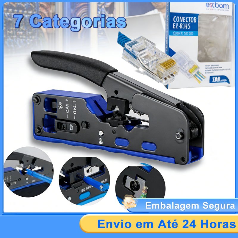Alicate de Crimpar RJ45 Vazado e Normal para Cabo de Rede Cat5 Cat6 ...