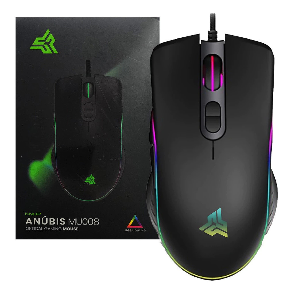 Mouse Gamer Knup Anúbis MU008 RGB 4800 DPI 7 Botões | Shopee Brasil