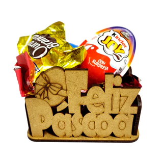 KIT Lembrancinhas de Páscoa Cestinha de Bombom Feliz Páscoa 10cmx10cmx7cm MDF FESHOP em Oferta na Shopee