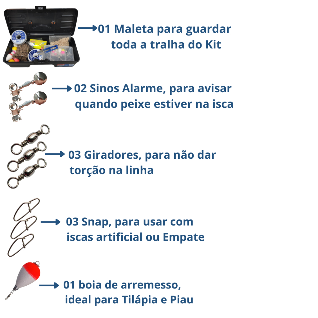 Caixa Maleta Anzóis Chumbo Girador Estojo Tralha Completa Kit