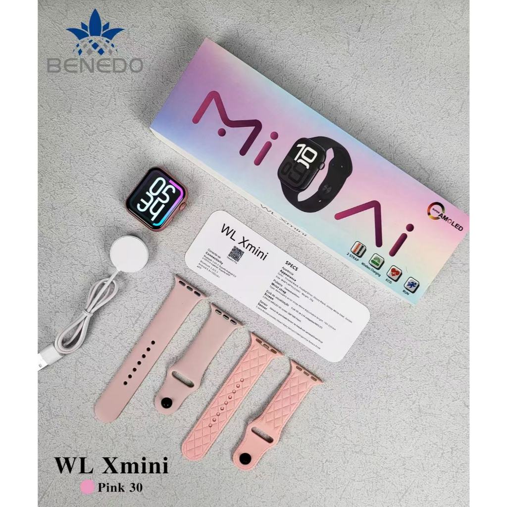 smartwatch relógio inteligente unisex WL X-mini(38mm) 2 Pulseiras