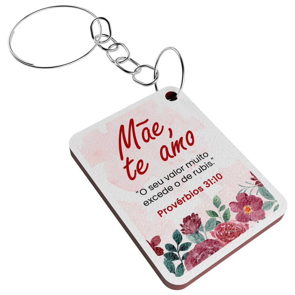 Chaveiro Para Lembrancinha Dia das Mães Te Amo Provérbios Mimo Mdf em Oferta na Shopee