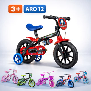 Bicicleta Infantil Aro 12 Freio Tambor 1 Marcha Cestinha Nathor Rodinha Menina de 90cm a 1m