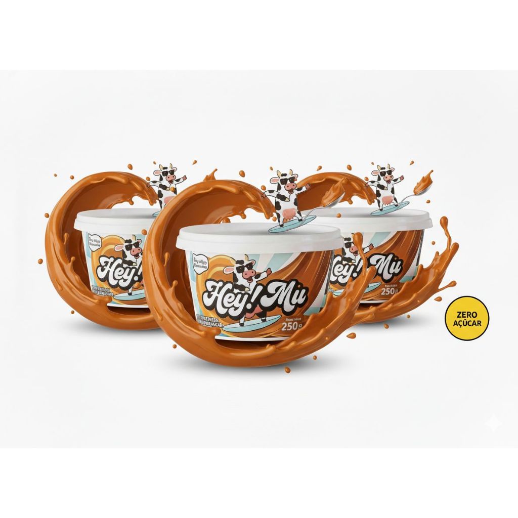 Kit 3 Doce de Leite Hey! Mu 250g - Zero Açúcar | Shopee Brasil