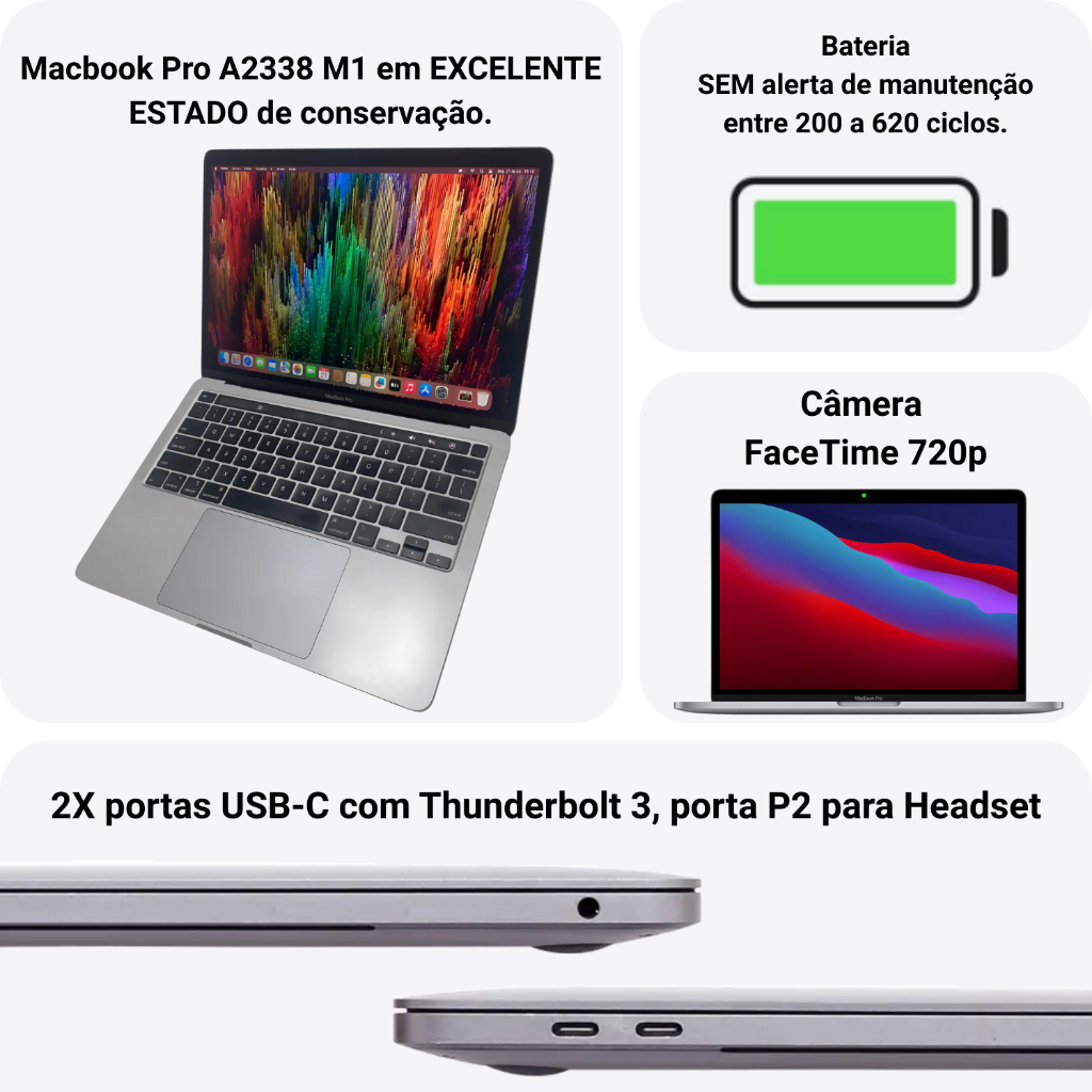 MacBook proM1 / 16GB 2TB 13.3インチ　A2338 Apple MacBook Pro A2338 Prata 13.3