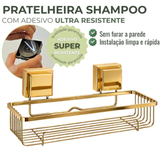 Suporte Shampoo Prateleira Banheiro Com Adesivo Resistente Future em Oferta na Shopee