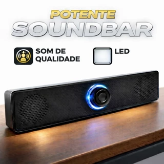 Caixa de Som Soundbar Gamer USB com LED RGB para PC, Notebook e TV em Oferta na Shopee