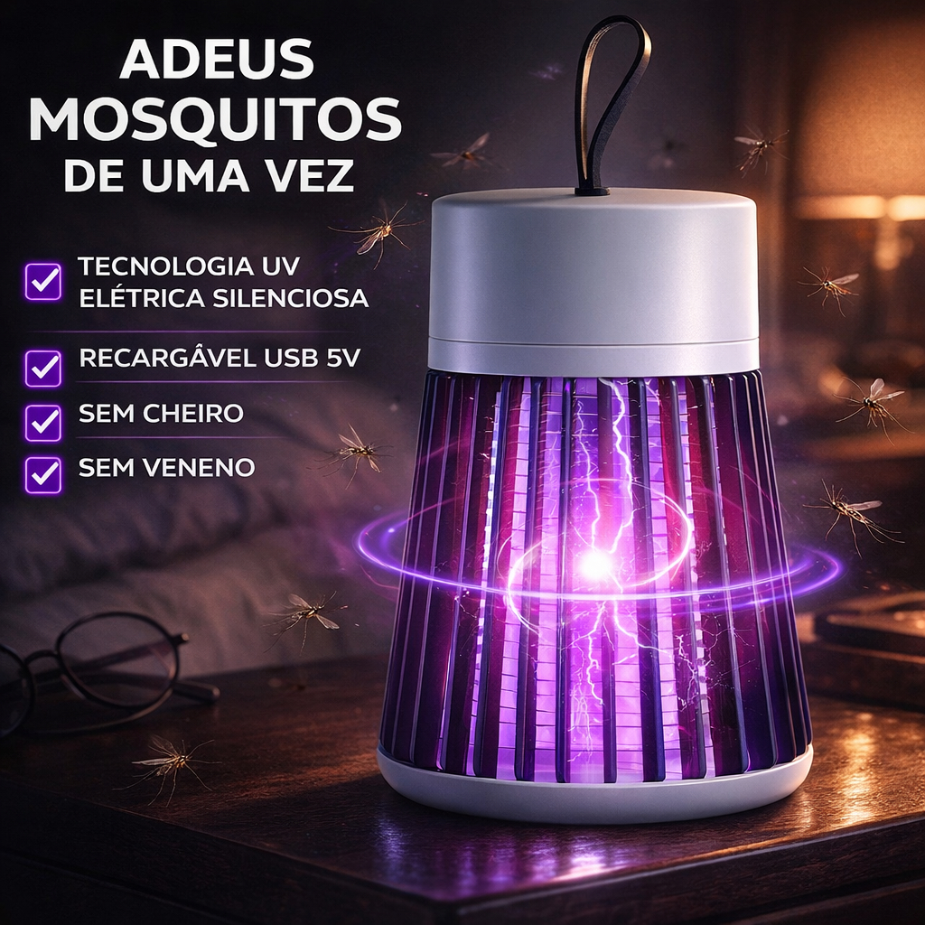 Armadilha Mata Mosquito Repelente eletrônico Led Pernilongo Insetos ...