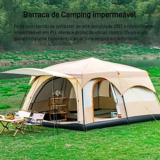 Barraca Camping Acampamento 9-12 Pessoas, 420x305x200, Grande Família Lux barraca 8 pessoas em Oferta na Shopee