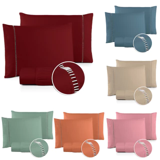 Jogo de Lençol 03 Peças 400 Fios Cama Solteiro Casal Queen King Micropercal Ponto Palito em Oferta na Shopee