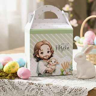 KIT de 15 a 30 Caixinha Maletinha Páscoa Cristã - Feliz Páscoa / Lembrancinha de Páscoa - Pegue e Monte em Oferta na Shopee