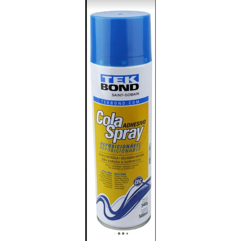 Cola Spray Tek Bond Temporária - Adesiva Reposicionável, Transparência ...