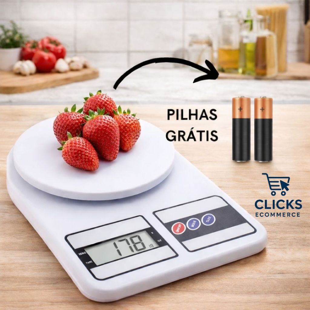 Balança Digital de Cozinha 10kg com Precisão de 1g
