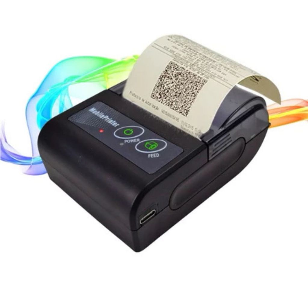 Mini Impressora Via Bluetooth Portátil Térmica 58mm Compatível Androide e IOS