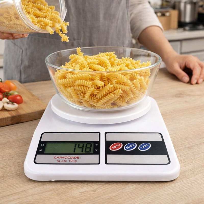 Balança Digital Cozinha 10kg Alta Precisão Com Função Tara Display LCD ...
