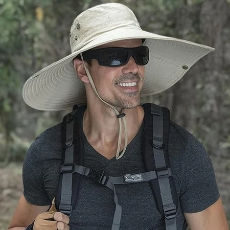 Chapéu de Sol Masculino Aba Larga Secagem Rápida Ideal para Pesca e Trilha