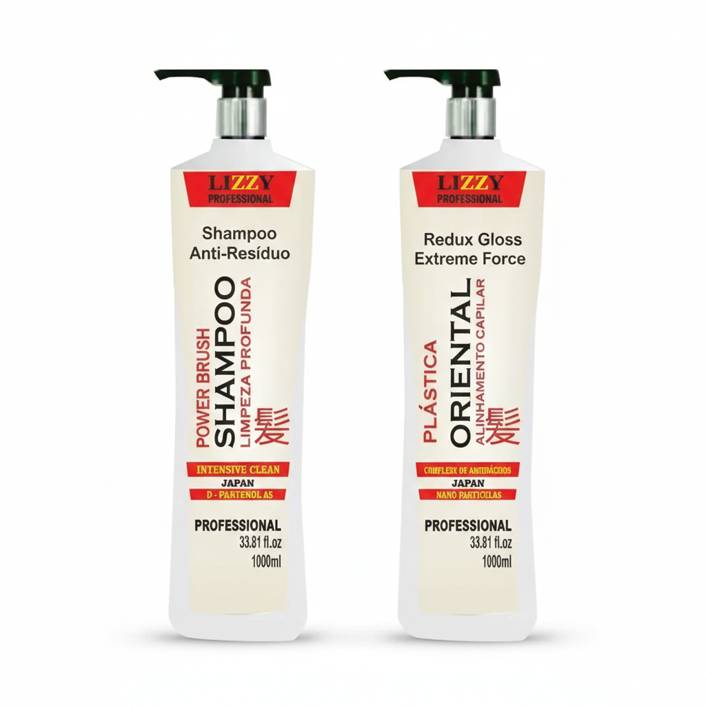 Escova Progressiva Japonesa Lizzy Hair Profissional Kit 2x1000Ml