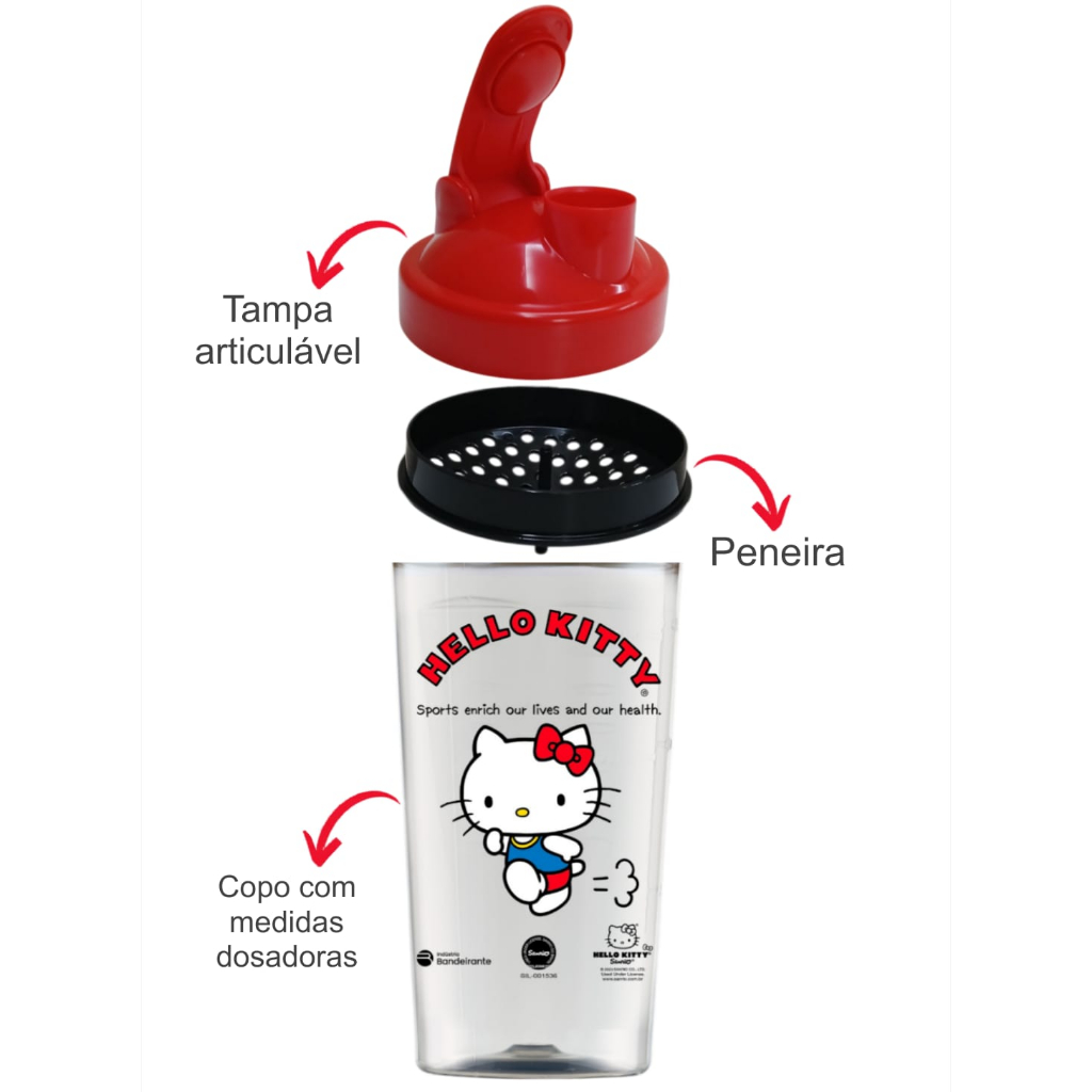 Shakeira Coqueteleira Hello Kitty 850ml Academia | Shopee Brasil